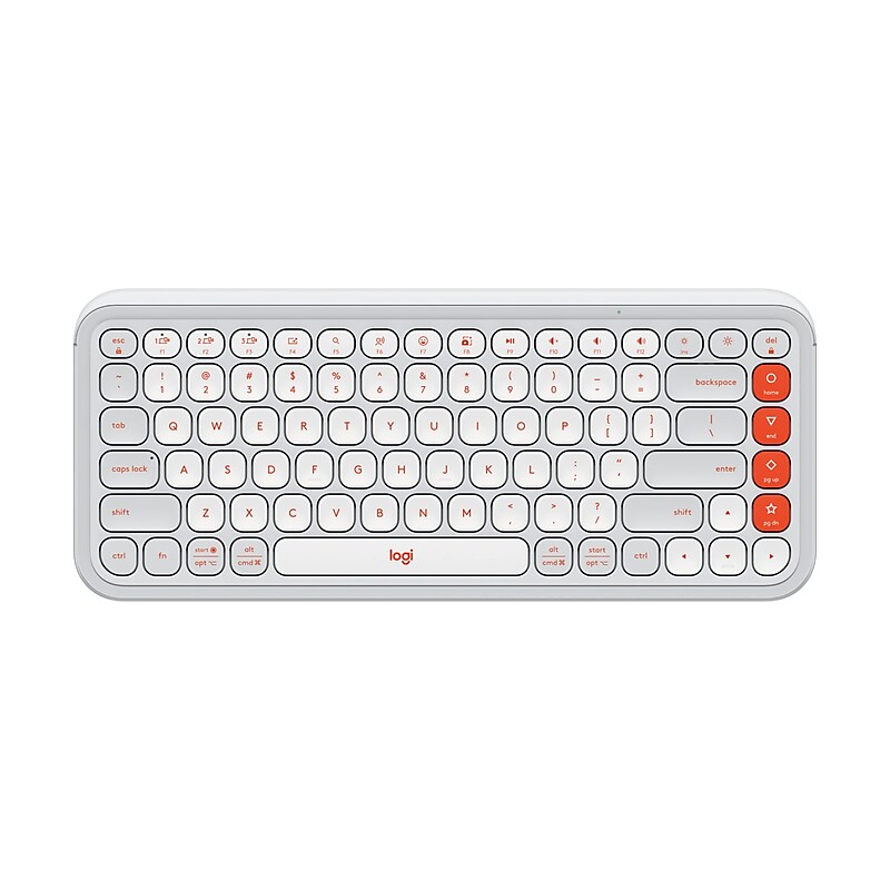 Logitech POP Icon Keys Wireless Keyboard, Off White/Orange (920-012935) image 1