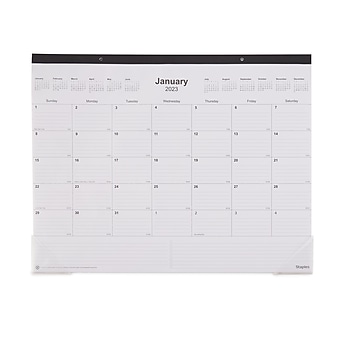 2023 Staples 22" x 17" Desk Pad Calendar, Black (ST12951-23)