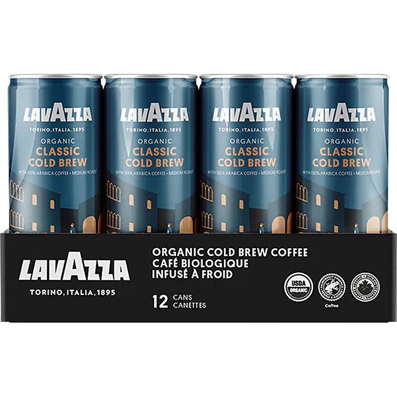 Lavazza Classic Chocolaty and Fruity Cold Brew Coffee, Medium Roast, 8 fl. oz., 12/Carton (2123) image 1