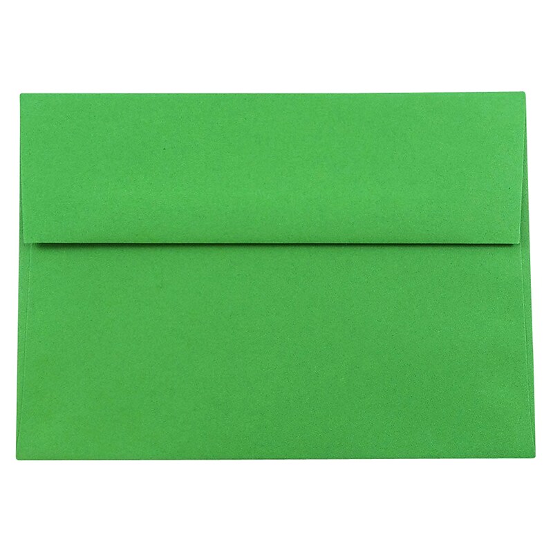 JAM Paper A8 Booklet Envelope 5 1/2" x 8 1/8", Green, 100/Pack (95625d) image 1