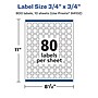 Avery Laser/Inkjet Multipurpose Labels, White, 80 Labels/Sheet, 10 Sheets/Pack (94102)~#|#~634E786F-57C4-44BB-BF8CEC8575571EDC_sc7