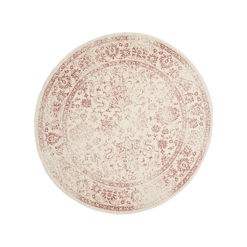 Safavieh Adirondack Collection 4' Round Indoor Area Rug, Machine Made, Ivory/Rose (ADR109H-4R) image 1