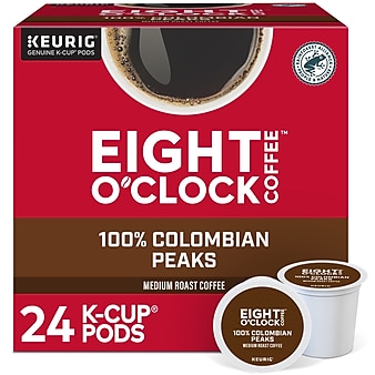 Eight O'Clock Colombian Peaks Coffee, Keurig® K-Cup® Pods, Medium Roast, 24/Box (6407)
