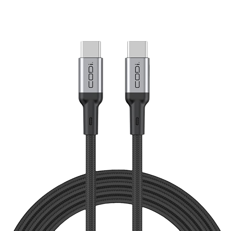 CODi 6' USB-C to USB-C Braided Nylon Charge & Sync Cable, Black (A01069) image 1