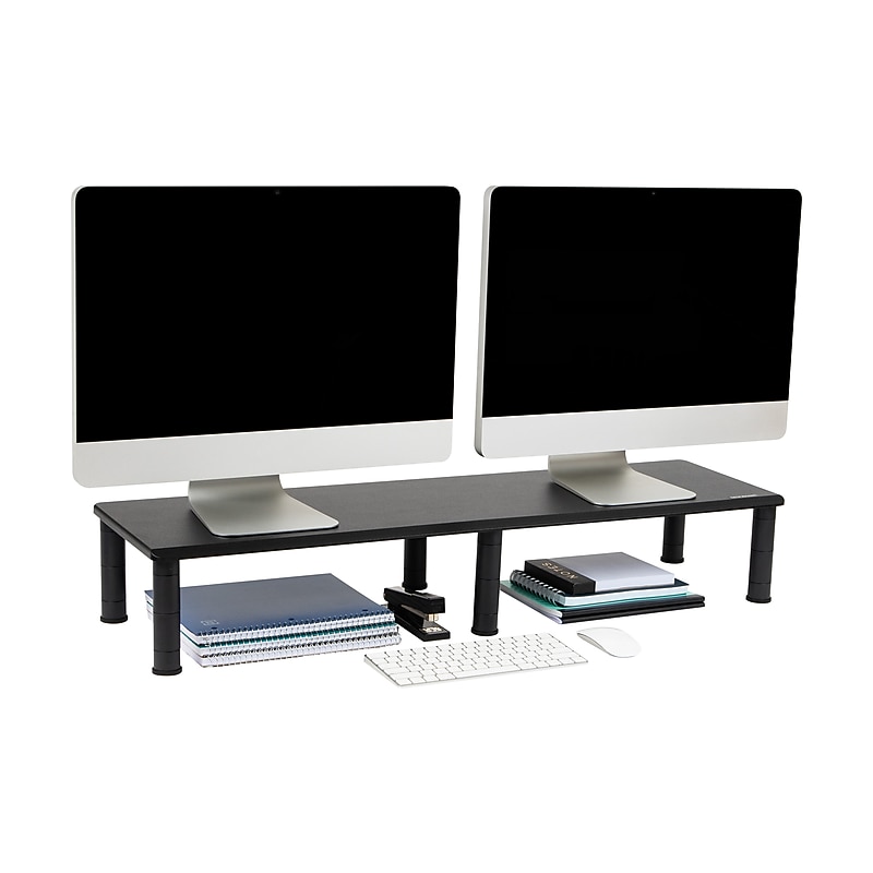 Mind Reader Adjustable Dual Monitor Stand, Black (DUBMO-BLK) image 1
