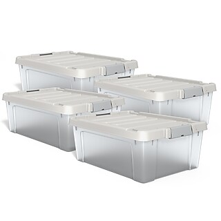 Staples 46.8 Quart Storage Container with Latch Lid, Plastic