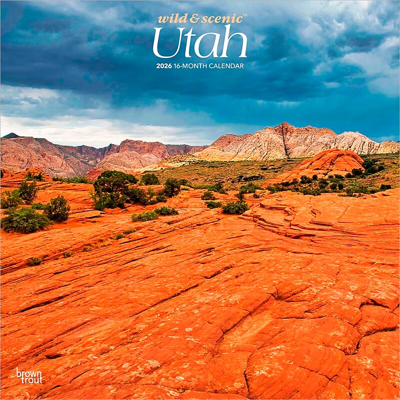 2026 BrownTrout Utah Wild & Scenic 12" x 12" Monthly Wall Calendar (9798330706082) image 1