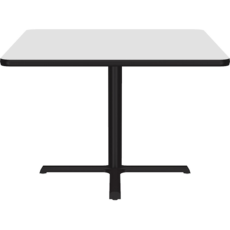Correll Square-Shaped Dry-Erase Markerboard Cafe Table, 36" x 36", Frosty White/Black (BXT36DES-80) image 1