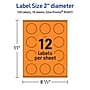 Avery Laser/Inkjet Multipurpose Circle Labels, 2" Dia., Bright Orange, 120/Pack (94501)~#|#~636904D8-2578-4926-B2D05CB9368E5936_sc7