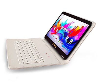 LINSAY F10 Series 10.1″ Tablet, Wi-Fi, Octa Core, 256GB eMMC, Android 15, White Crocodile Keyboard Case (F10IPGKWPLUS) Sansujyuku sansujyuku.com