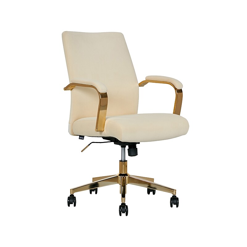 Thomasville Furniture Jolie Ergonomic Fabric Swivel Desk Chair, Cream (60068-CRM) image 1