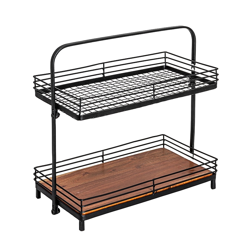 Storied Home Acacia Wood Serving Tray, 2-Tier (EC1664) image 1