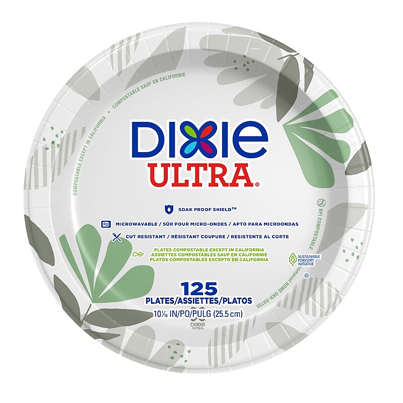 Dixie Ultra Pathways 10" Paper Plates, Multicolor, 500/Carton (SXP10PATH) image 1