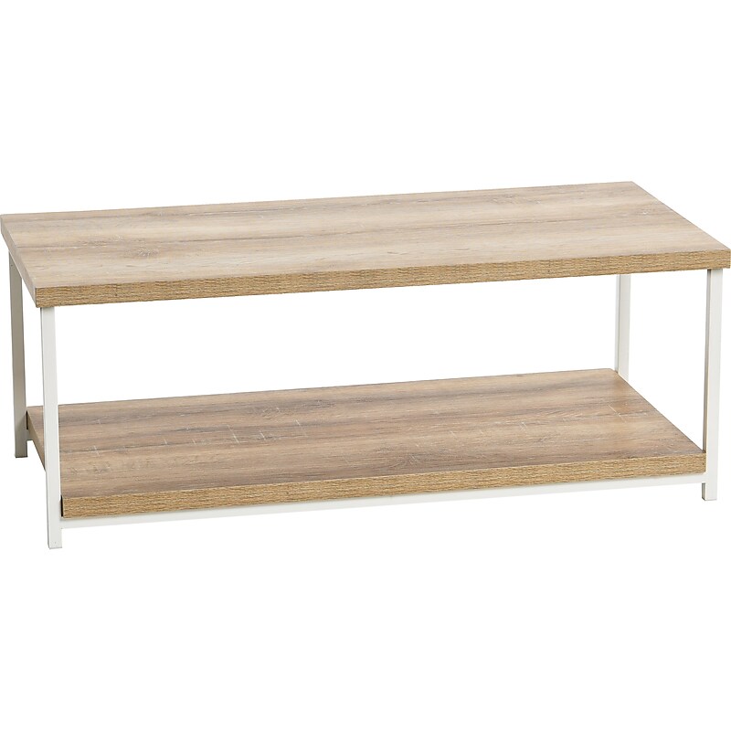 Household Essentials Jamestown 39.4"W x 19.7"D Laminate Coffee Table, Coastal Oak/White (8225-1) image 1