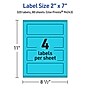 Avery Printable Rectangle Multipurpose Labels, 2" x 7", Bright Blue, 320/Box (94243)~#|#~6381190B-4E38-4E9B-83449DE5413C477C_sc7