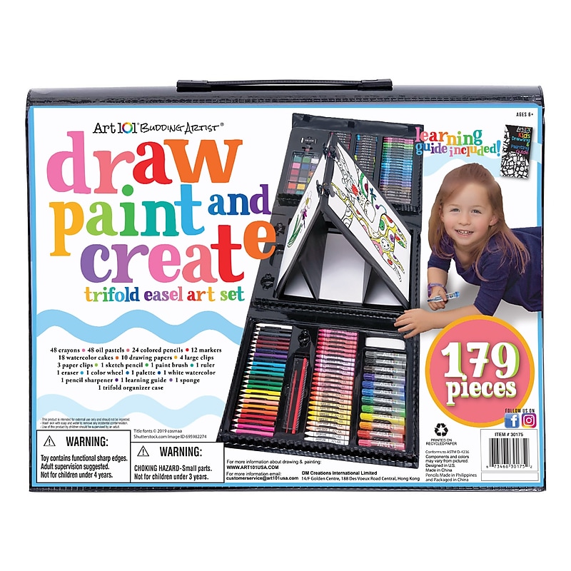 Art 101 Doodle and Draw Art Set, Assorted Colors, 179/Pack (30175MB) image 1