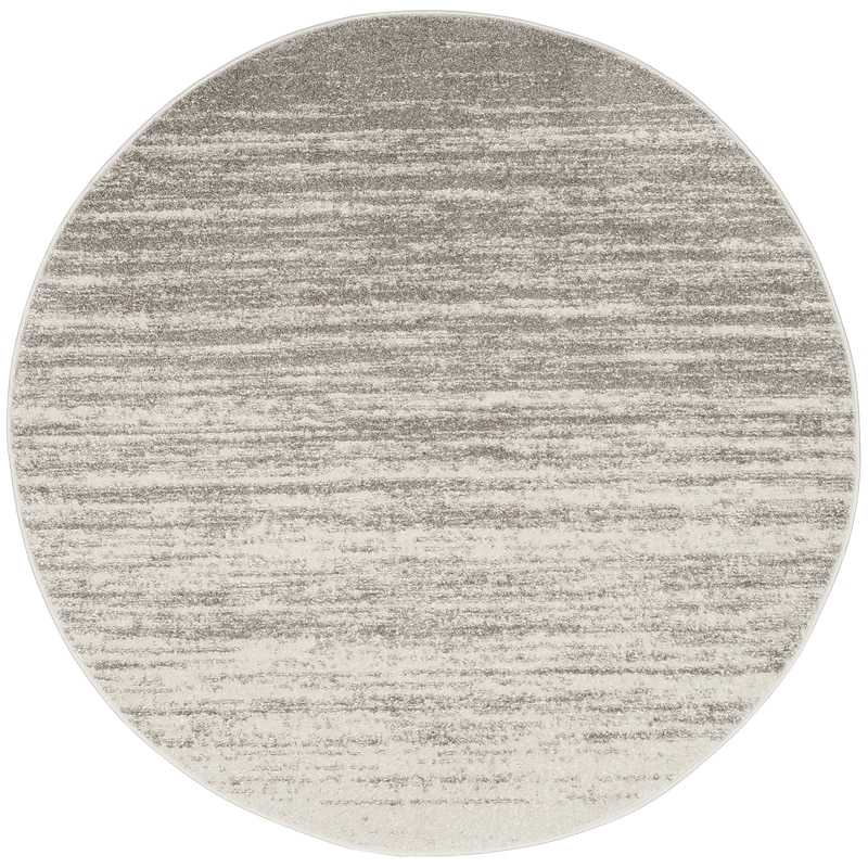 Safavieh Adirondack Collection 8' x 8' Round Area Rug, Machine Made, Light Grey/Grey (ADR113C-8R) image 1