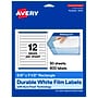 Avery Laser/Inkjet Rectangle Waterproof Multipurpose Labels, 7.5" x 0.625", White, 600/Box (94119)~#|#~638C3D07-32D3-4E15-B834851E88478706_sc7