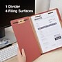 Staples 60% Recycled Pressboard Classification Folder, 1-Divider, 1.75" Expansion, Letter Size, Brick Red, 20/Box~#|#~639473B7-86AB-4B8D-B92CFBCF2643C813_sc7