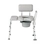 Medline Guardian Combination Transfer Bench and Commode, Padded Backrest, Aluminum Frame, 400 lb Capacity, (G3-101KBPX1)~#|#~63989E9A-417F-4BED-A6CFF6078781C6DB_sc7