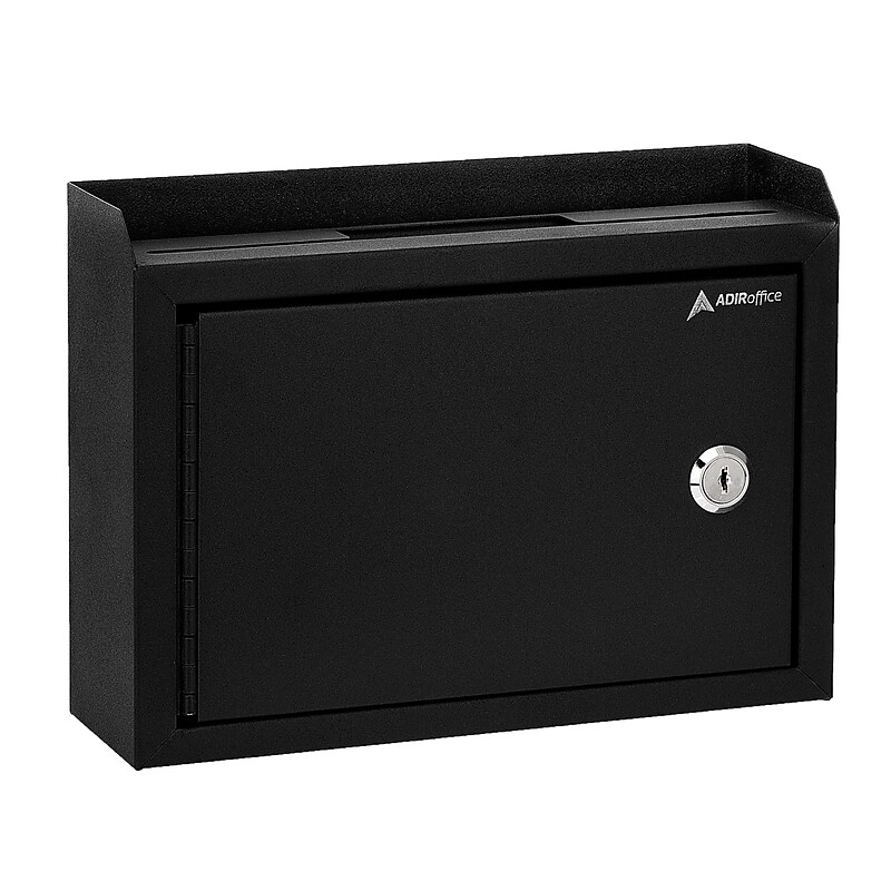 AdirOffice Multipurpose Drop Box Mailbox with Suggestion Cards, Medium, Black (631-02-BLK-PKG) image 1
