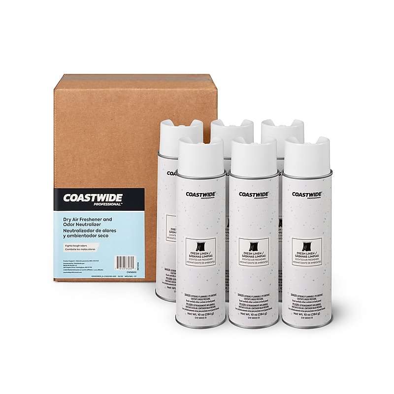 Coastwide Professional™ Air Freshener Aerosol, Fresh Linen, 10 Oz., 6/Carton (CW58503-A) image 1