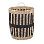 Household Essentials Large Cattail and Paper Pillar Basket with Integrated Handles, Natural/Black (HHML-6715)~#|#~639F4834-07B4-470B-A0387AD1EBE14742_sc7