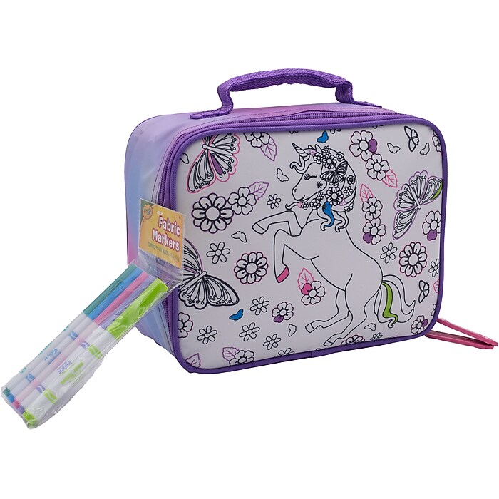 パープルマイカ　ユニコーン Crayola Color-Your-Own Kids Mystical Unicorn Insulated Lunch Bag