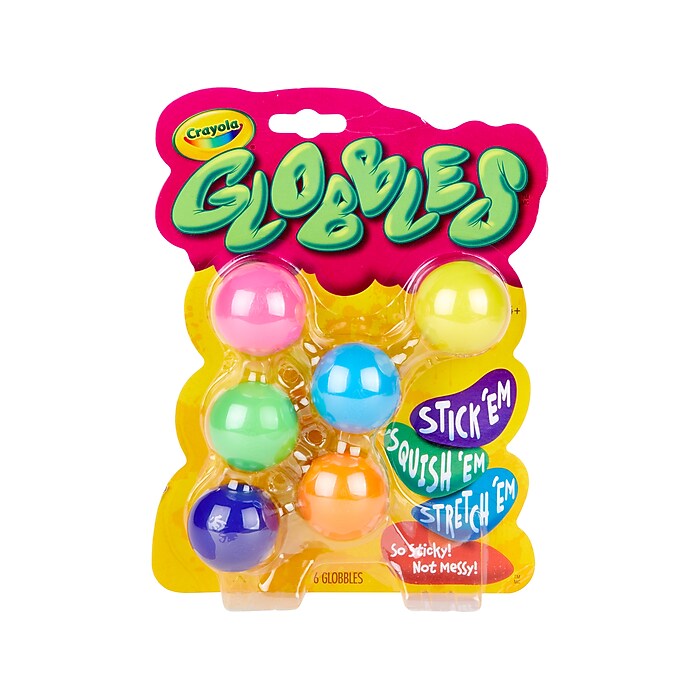 Crayola Globbles Squish Toys, Assorted Colors, 6/Pack (74-7294)