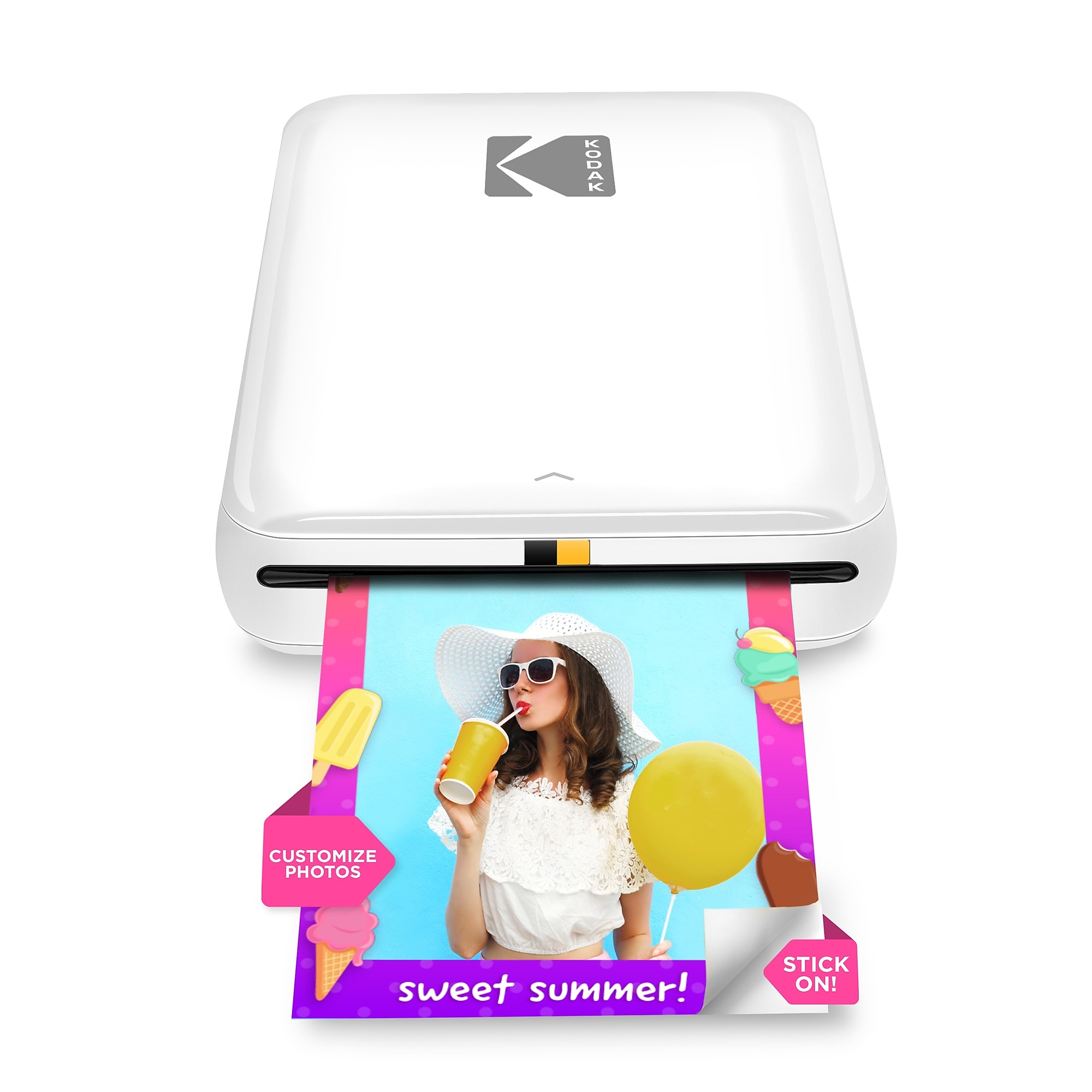 Kodak Step Mobile Zero Ink Instant Photo Printer, Single-Function, White (RODMP20AMZW) Sansujyuku sansujyuku.com