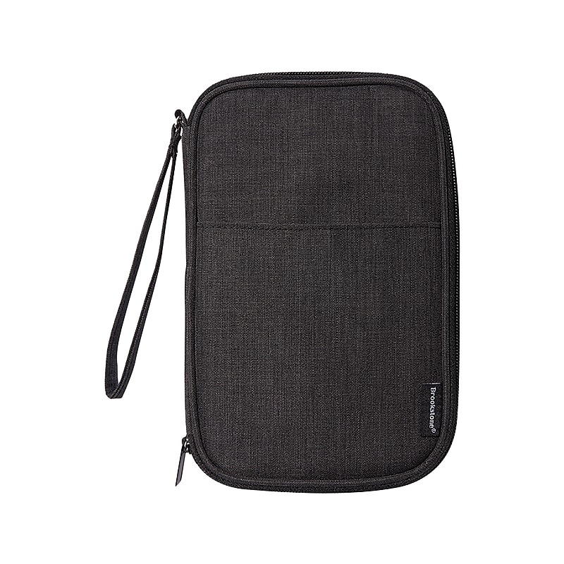 Brookstone RFID Fabric Travel Wallet, Black (BNWM0001) image 1