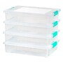 Iris Latch Lid Storage Box, Clear/Sea Foam, 4/Carton (301158CT)~#|#~63BA10AE-5510-4176-BB1E042F7C12CC4E_sc7