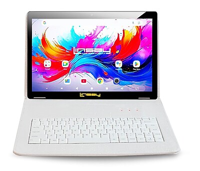 LINSAY F10 Series 10.1″ Tablet, Wi-Fi, Octa Core, 256GB eMMC, Android 15, White Crocodile Keyboard Case (F10IPGKWPLUS) Sansujyuku sansujyuku.com