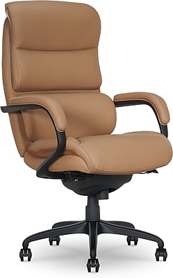 La-Z-Boy Aberdeen Ergonomic Bonded Leather Swivel Executive Chair, Tan (51545-TAN) Simolary simolary.com