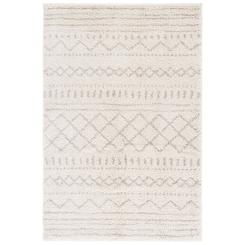Safavieh Arizona Shag Collection 6' x 8' Rectangle Area Rug, Machine Made, Ivory/Beige (ASG741A-68) image 1