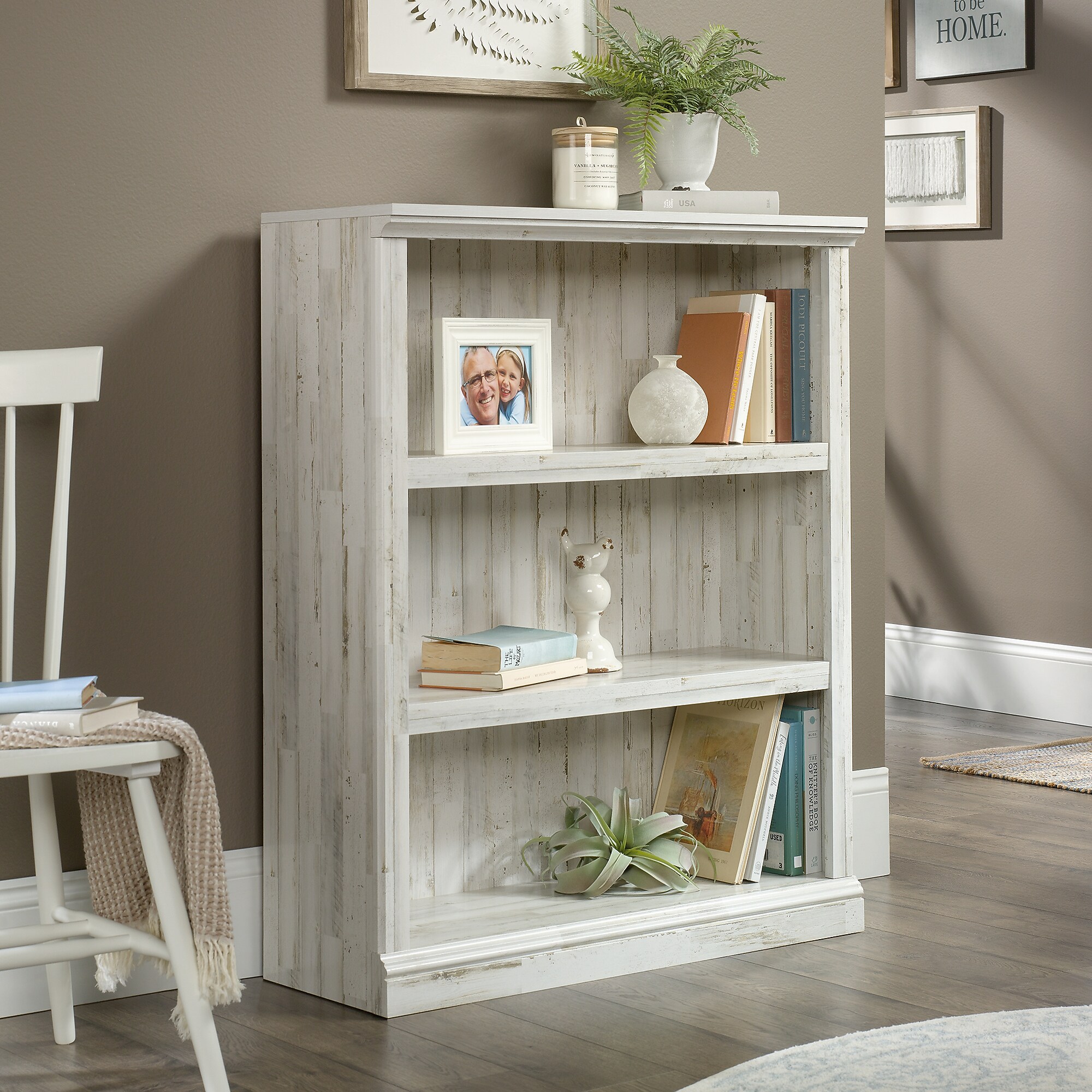 Sauder Select 44″H 3-Shelf Bookcase, White Plank (426427) Sansujyuku sansujyuku.com