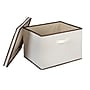 Household Essentials Large Stackable Folding Fabric Wide KD Storage Box With Lid, 12" x 18.5"x 15", 57.7 Qt., Cream (521-1)~#|#~63CCD350-1453-44E1-9D728EDAD779B9C5_sc7