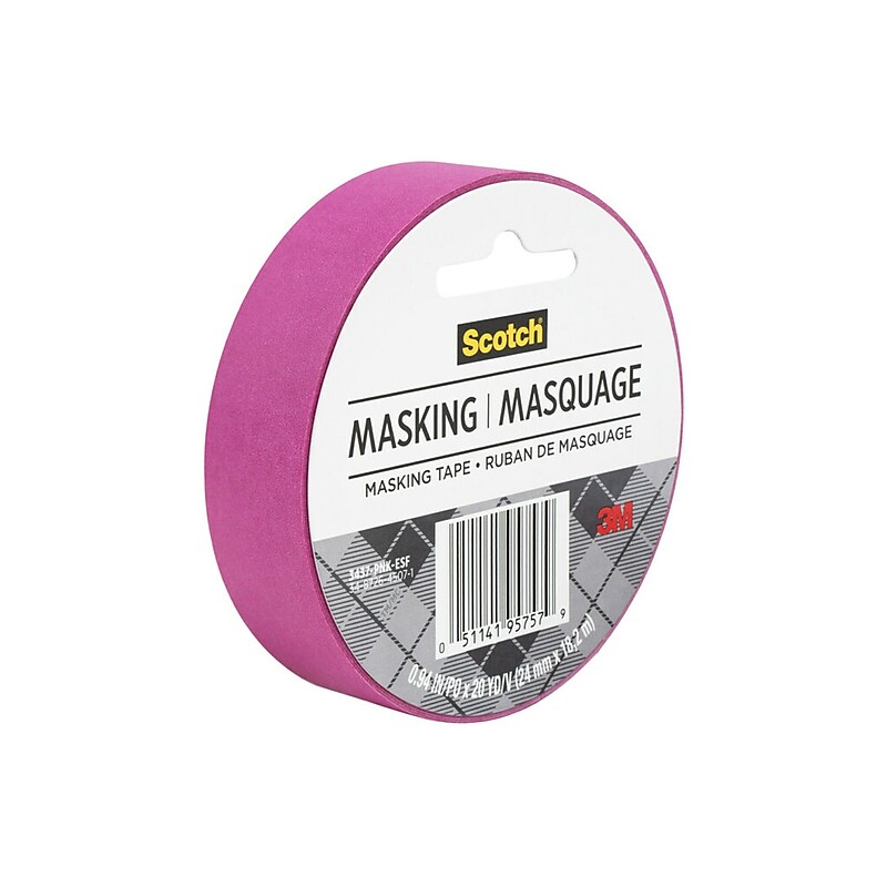 Scotch® Expressions Masking Tape, .94" x 20 yds., Fuchsia (3437-PNK) image 1