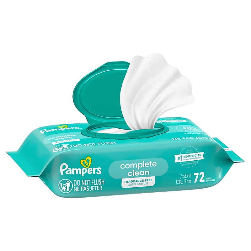 Pampers Complete Clean Fresh Scent Baby Wipes, 72/Pack (75536) image 1