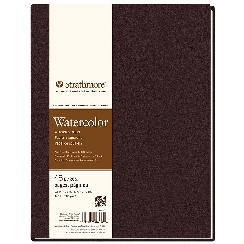 Strathmore 400 Series 8.5" x 11" Smyth-Sewn Bound Art Journal Watercolor Paper, 48 Sheets/Pad (STTP4678) image 1