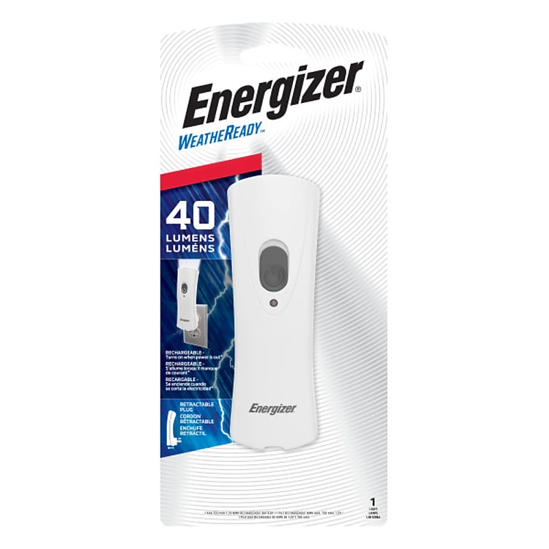 Energizer Weatheready 5" Rechargeable LED Compact Handheld Flashlight, White (RCL1FN2WR) image 1