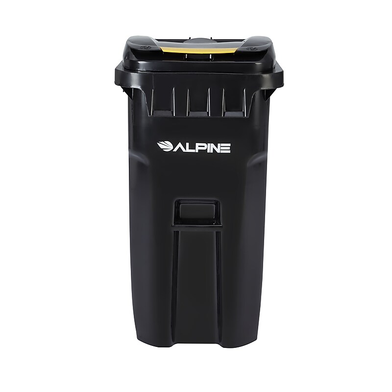 Alpine Industries 500 Series Plastic Outdoor Trash Can, 64 Gallon, Black (ALP500-64-BLK) image 1