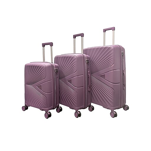 Tucci SICUREZZA 3-Piece Hardside Spinner Luggage Set, Purple