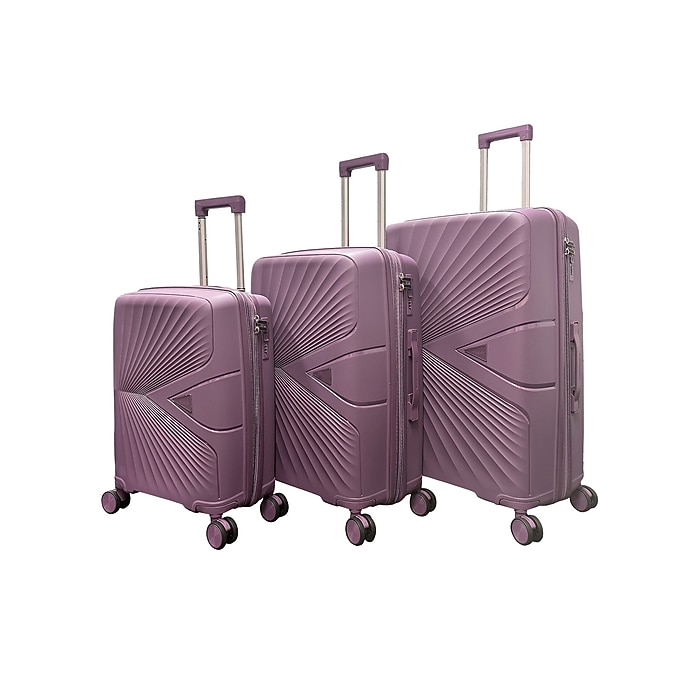 Tucci SICUREZZA 3-Piece Hardside Spinner Luggage Set, Purple