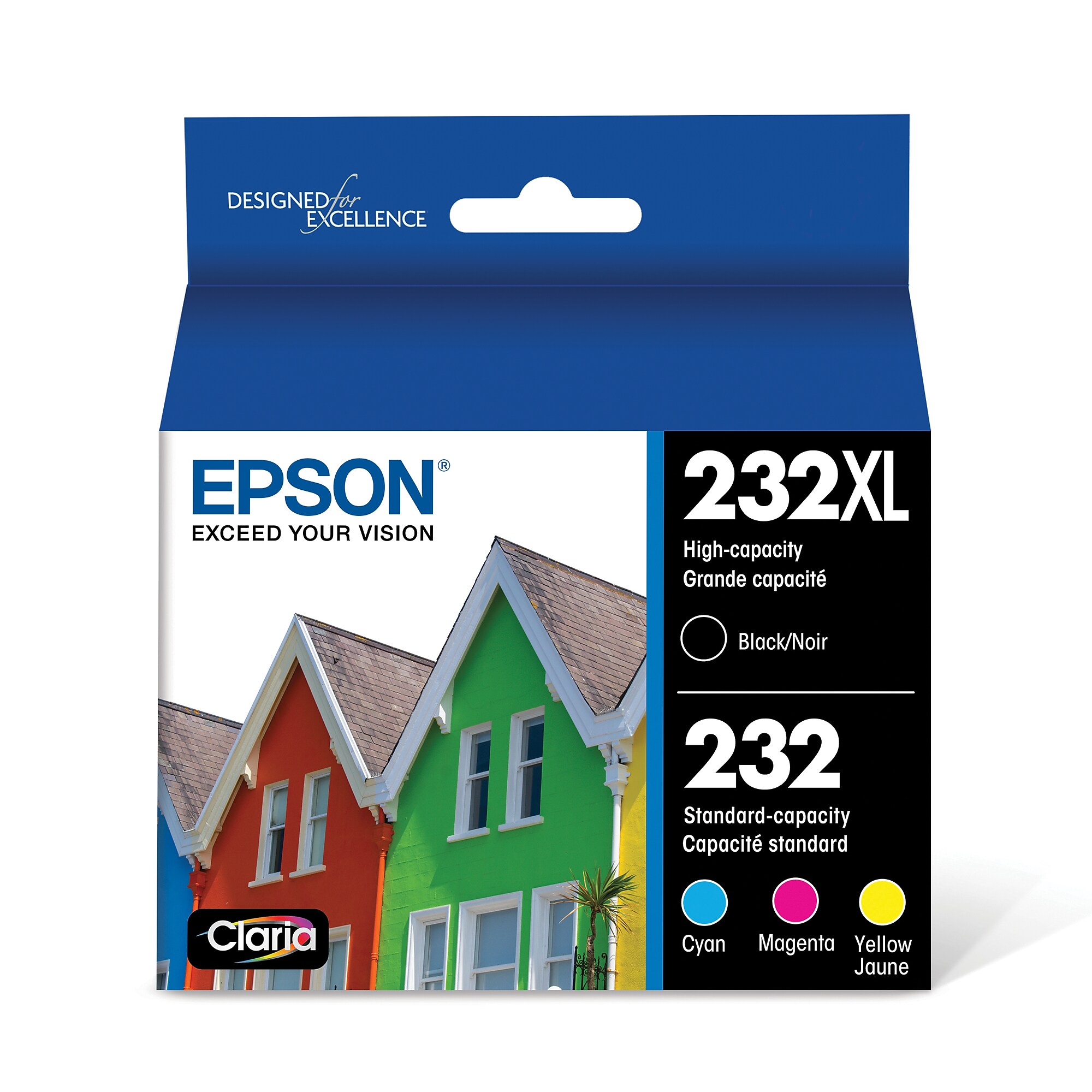 Epson 232XL/232 Black High Yield and Cyan/Magenta/Yellow Standard Yield Ink Cartridge, 4/Pack (T232XL-BCS) Sansujyuku sansujyuku.com