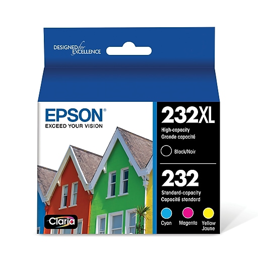 Epson 232XL/232 Black High Yield and Cyan/Magenta/Yellow Standard