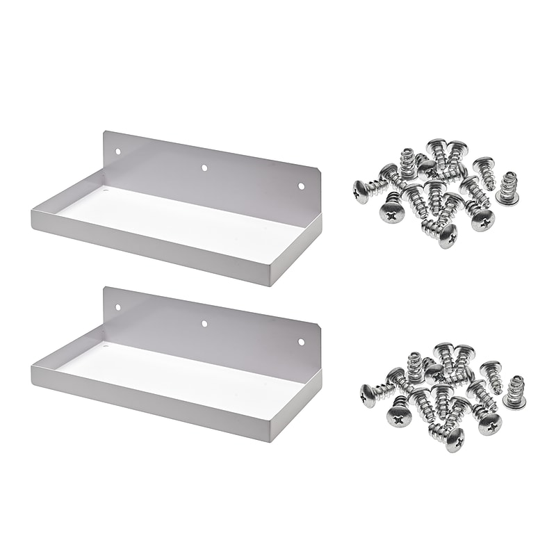 Triton Products DuraHook 12" W x 6" D White Steel Pegboard Shelf, 2/Set (76126W-2) image 1