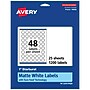 Avery Laser/Inkjet Starburst Multipurpose Labels, 1"  Dia, Matte White, 1200/Pack (94606)~#|#~6402A7CD-3288-49F5-B3A6664215861B82_sc7
