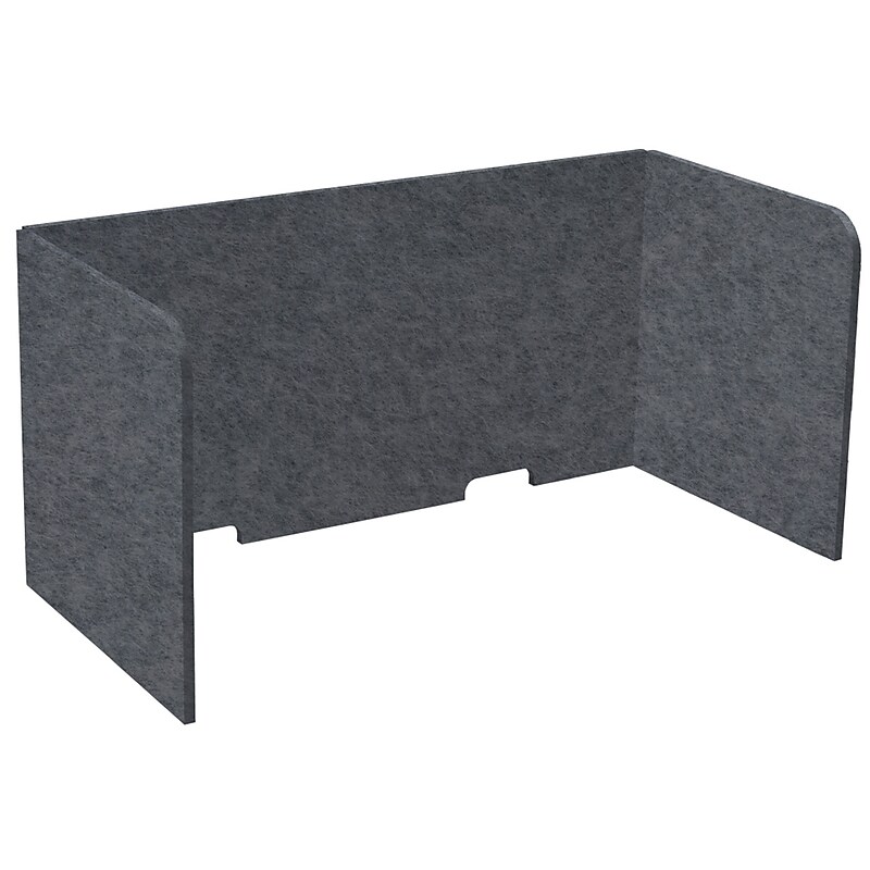 Versare SoundSorb Foldable Fabric Freestanding Privacy Panel, 24"H x 48"W, Dark Gray (DS7826105-1) image 1