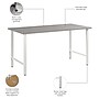 Bush Business Furniture Hustle 60"W Computer Desk with Metal Legs, Platinum Gray (HUD160PG)~#|#~640C18BB-A9DB-49BE-9BA231FBF716A5B8_sc7